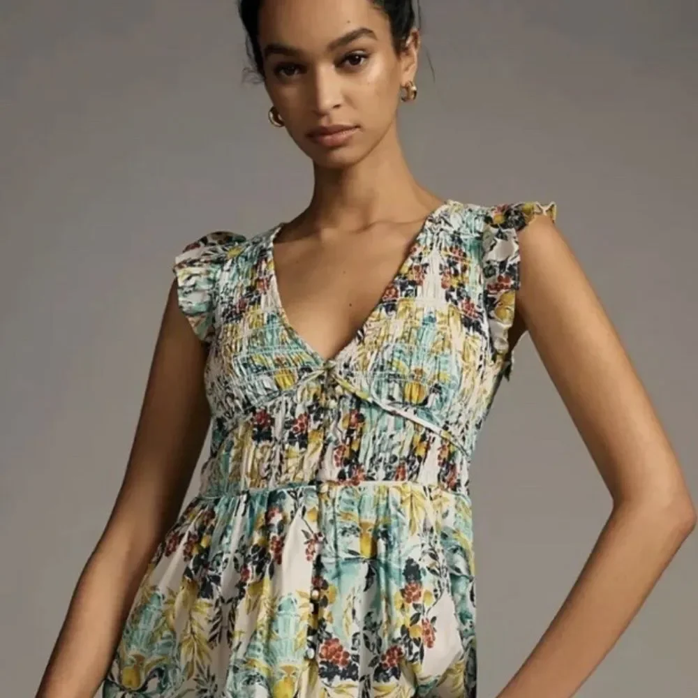 Anthropologie The Peregrine Smock Midi Dress - Picture 2 of 7